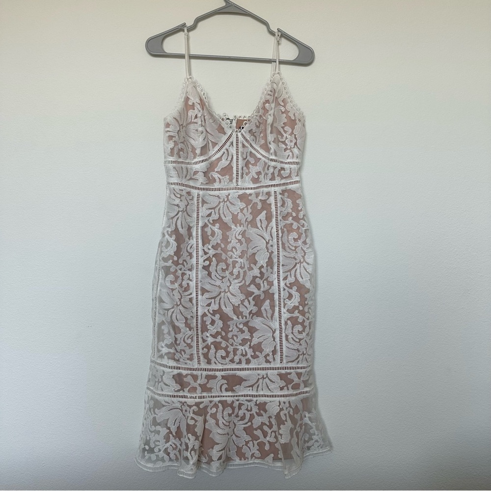 Lulus medium midi white lace dress